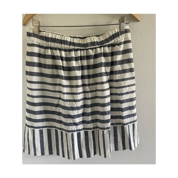Ann Taylor Loft Skirt Striped Cotton Pull-on Small - Picture 4 of 7